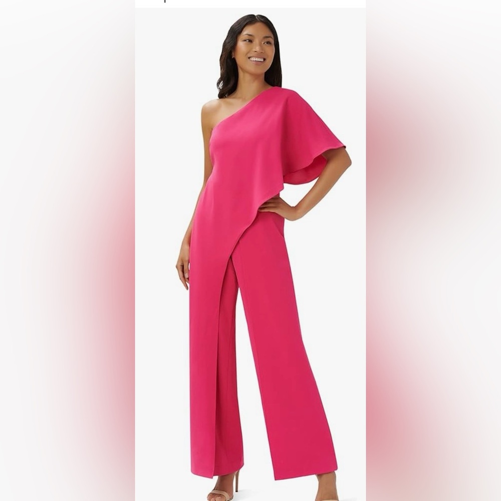 Adrianna Papell Pink One-Shoulder Jumpsuit - Picture 4 of 5